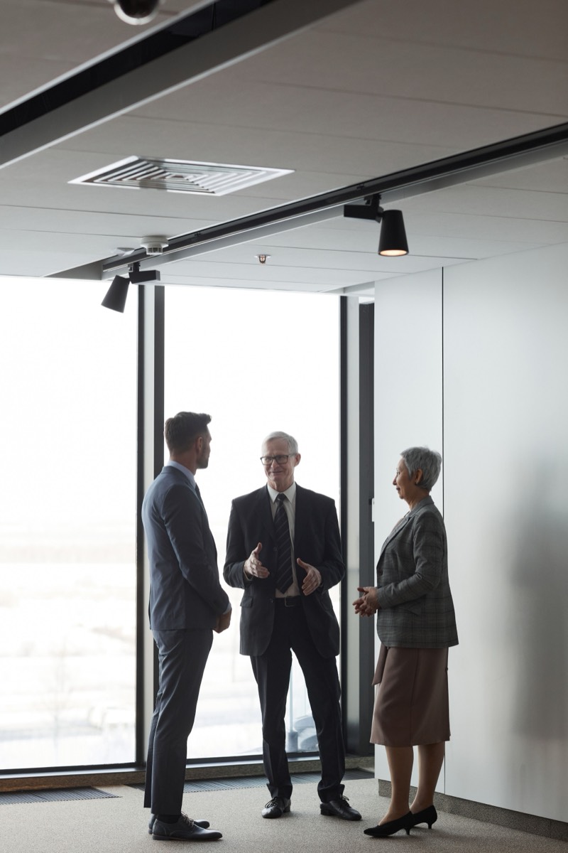 Tax professional and attorney in a modern office